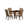 thumbnail image 1 of East West Furniture East-West Furniture NDVE5-MAH-47 - A dining room table set of 4 wonderful dining room chairs with Linen Fabric Light Sable color and a gorgeous  drop leaf rectangle wooden..., 1 of 3
