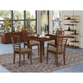 thumbnail image 1 of East West Furniture Norden 5-piece Wood Table and Dining Chairs in Mahogany, 1 of 5