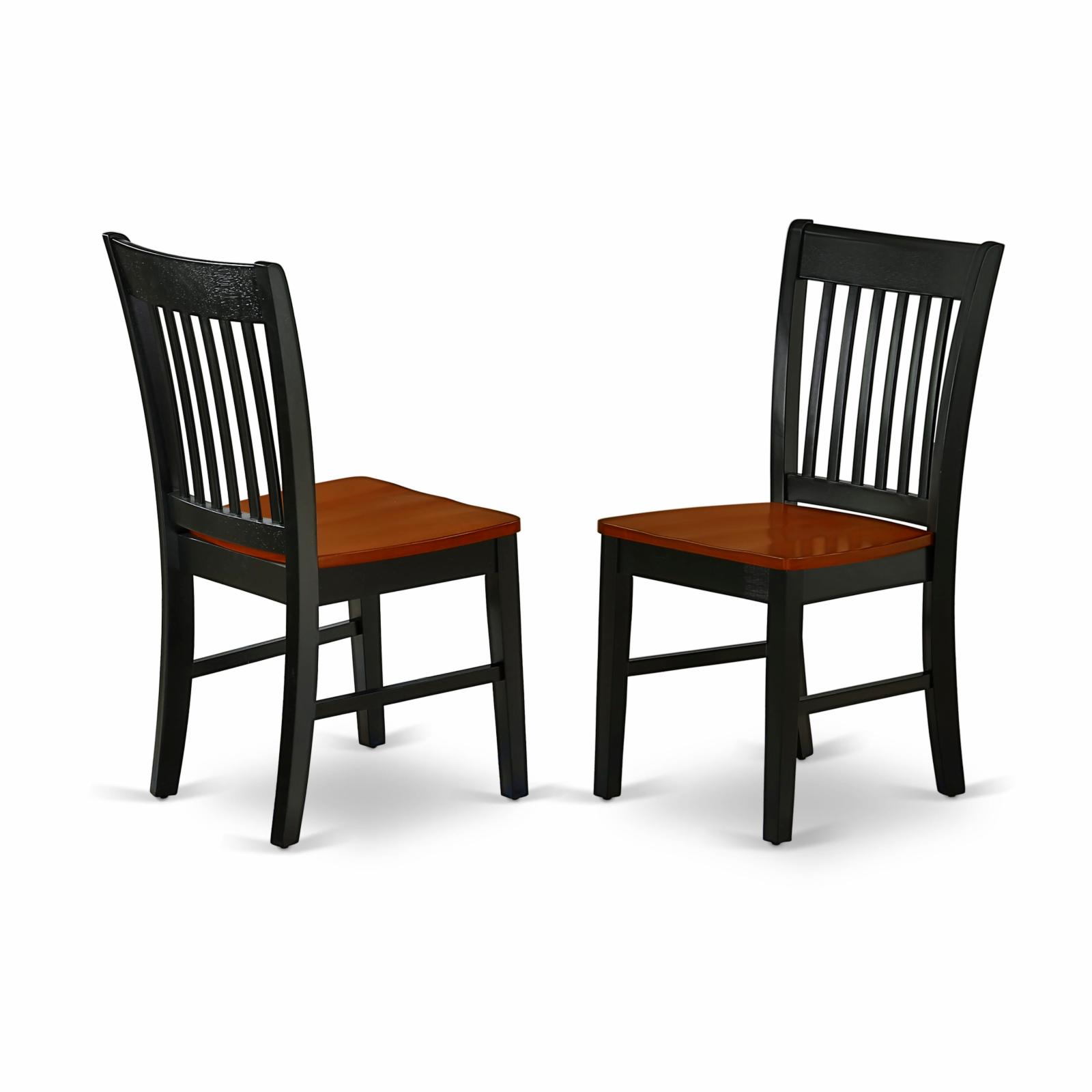 East West Furniture Norfolk 2 Tone Wood Dining Room Chair Set of 2