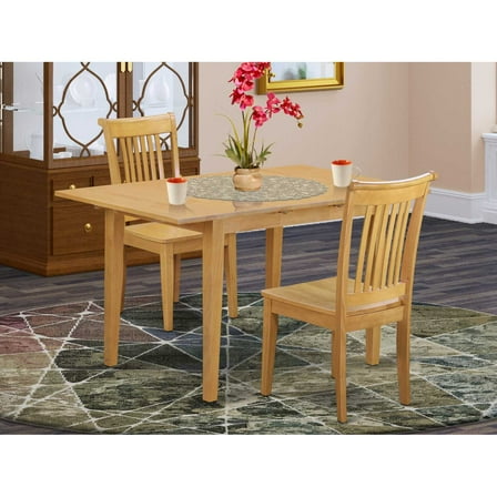 East West Furniture Dining Room Set Oak, NOPO3-OAK-W