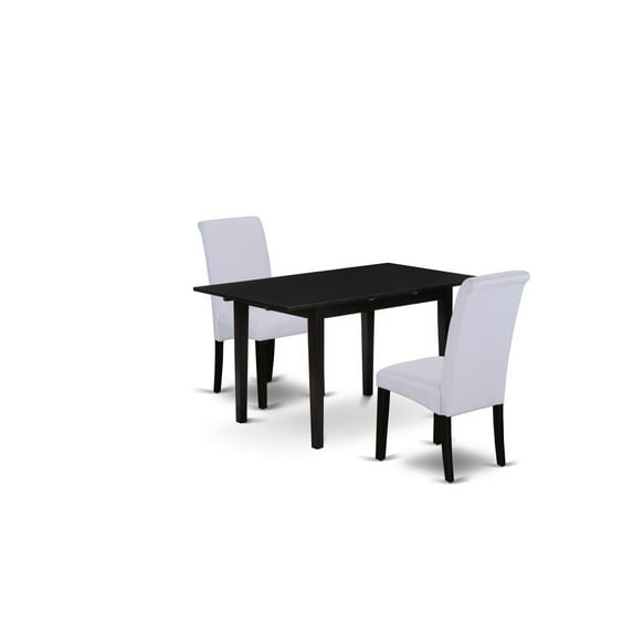 East West Furniture Dining Table- Dining Chairs, NOBA3-BLK-05