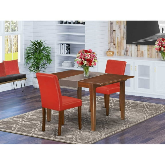 East West Furniture Dining Room Set Mahogany, NOAB3-MAH-72