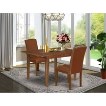 East West Furniture Dining Room Set Mahogany, NOEN3-MAH-66