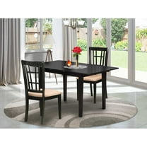 East West Furniture Dining Table- Dining Chairs, NONI3-BLK-C
