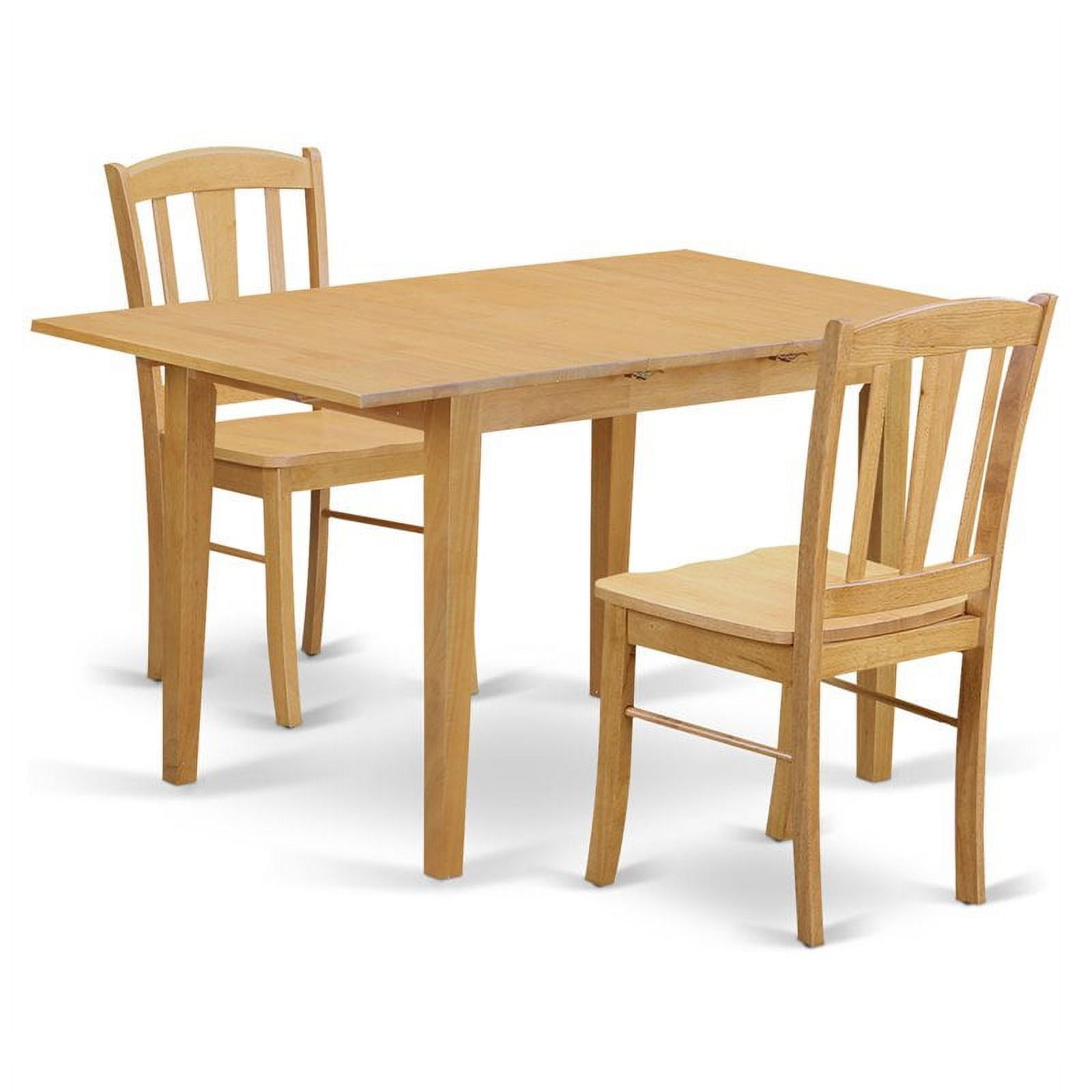 East West Furniture Norfolk 3piece Wood Dining Table and Chair Set in