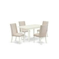thumbnail image 1 of East West Furniture Norfolk 5-piece Wood Kitchen Table and Chair Set in White, 1 of 4