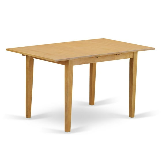 East West Furniture Norfolk rectangular table with 12" Butterfly Leaf -Oak Finish