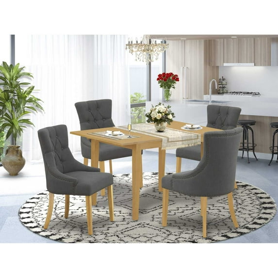 East West Furniture Dining Room Set Oak, NOFR5-OAK-20