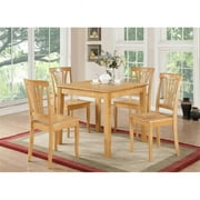 East West Furniture OXAV5-OAK-W 5 Piece Small Kitchen Table and Chairs Set-Square Dinette Table and 4 Kitchen Chairs