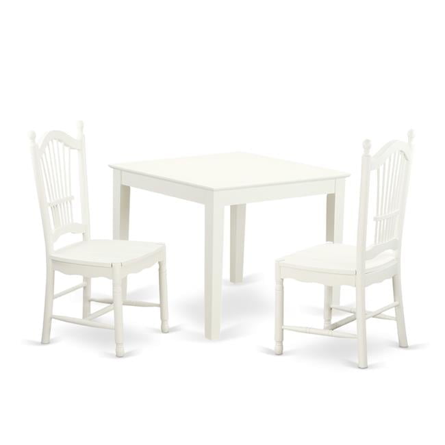 East West Furniture OXDO3-LWH-W Dining Set - Oxford Small Kitchen Table ...