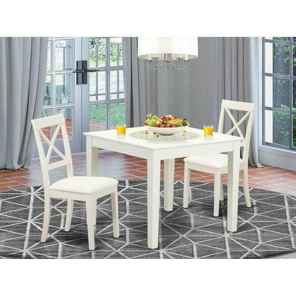 East West Furniture Dining Room Set Linen White, OXBO3-LWH-LC