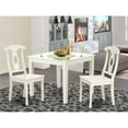 thumbnail image 1 of East West Furniture Oxford 3-piece Table and Panel Back Chairs in Linen White, 1 of 6