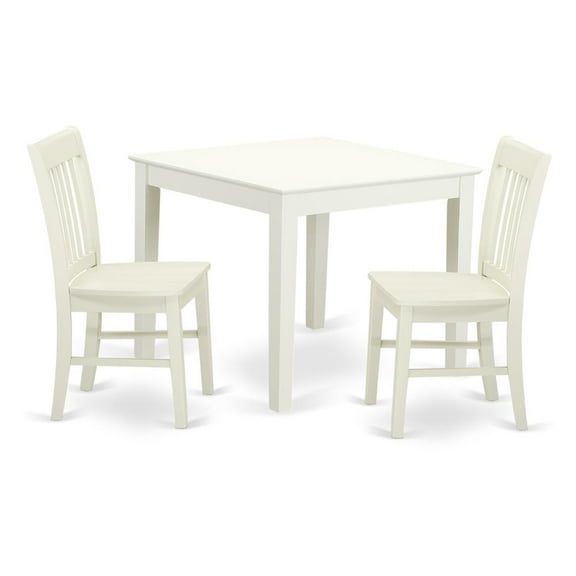 East West Furniture Dining Room Set Linen White, OXNO3-LWH-W