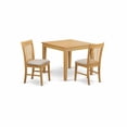 thumbnail image 1 of East West Furniture Oxford 3-piece Wood Dining Table and Chairs in Oak, 1 of 7