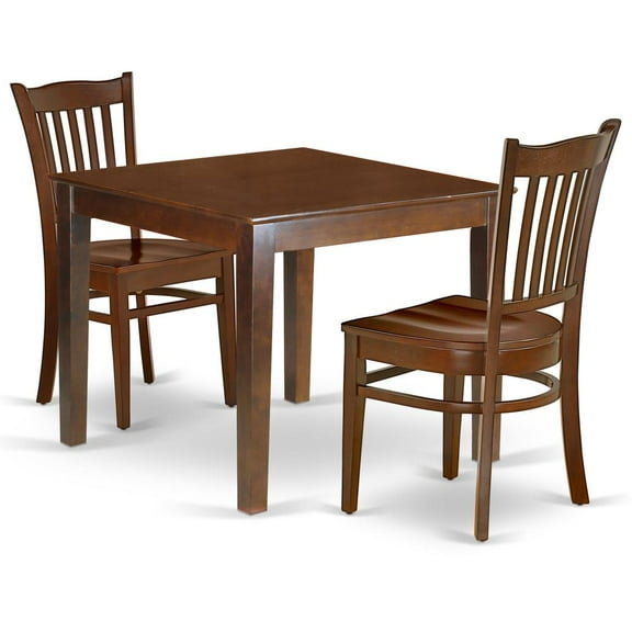 East West Furniture Dining Room Set Mahogany, OXGR3-MAH-W