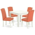 thumbnail image 1 of East West Furniture Oxford 5-piece Wood Dining Set in Linen White/Pink Flamingo, 1 of 4