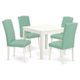 thumbnail image 1 of East West Furniture Oxford 5-piece Wood Dining Set in Linen White/Pond, 1 of 6
