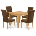 thumbnail image 1 of East West Furniture Oxford 5-piece Wood Dining Set in Oak/Dark Coffee, 1 of 4