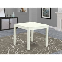 East West Furniture Oxford Square Traditional Wood Dining Table in Linen White