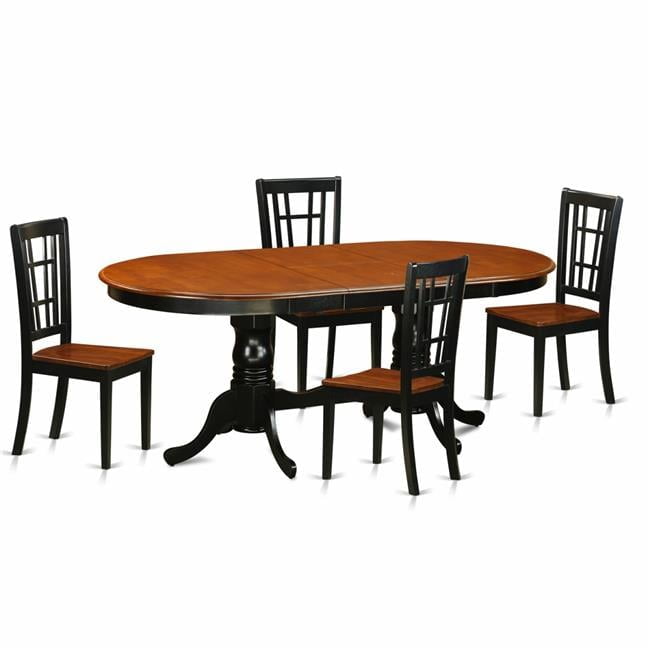 East West Furniture PLKE9-BCH-W 9 Piece Dining Table Set Includes An Oval Dining