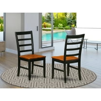 East West Furniture Parfait 11" Wood Dining Chairs in Black/Cherry (Set of 2)