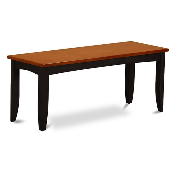 East West Furniture Parfait 17" Wood Dining Bench in Black/Cherry