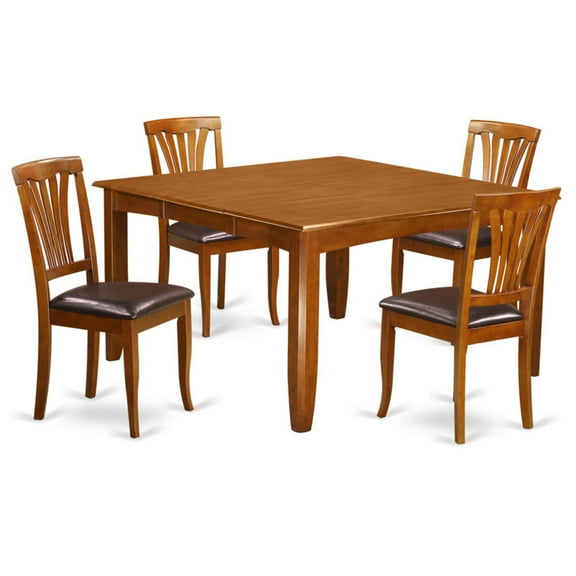 East West Furniture Parfait 5 Piece Lath Back Dining Table Set