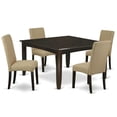 thumbnail image 1 of East West Furniture Dining Room Set Cappuccino, PFDR5-CAP-03, 1 of 4