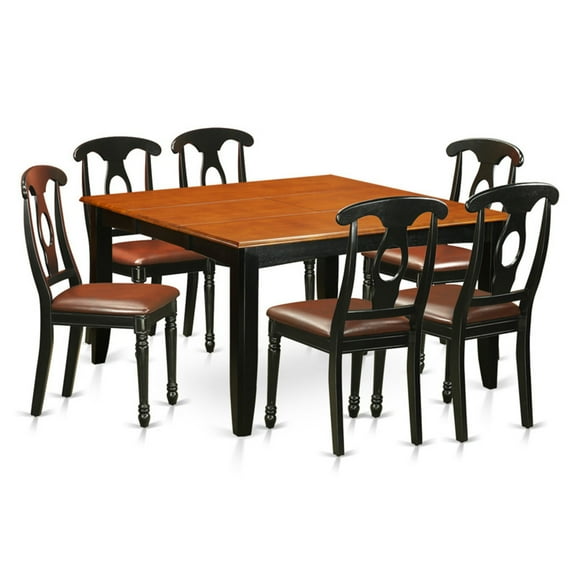 East West Furniture Parfait 7 Piece Keyhole Dining Table Set