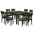 thumbnail image 1 of East West Furniture Parfait 9-piece Dining Set with Leather Chairs in Cappuccino, 1 of 4