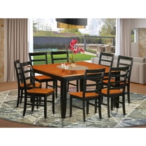 East West Furniture Dining Room Set Black & Cherry, PARF9-BCH-W