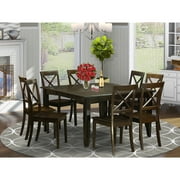 East West Furniture Parfait 9-piece Wood Dining Table Set in Cappuccino