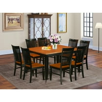 East West Furniture Dining Room Set Black & Cherry, PFWE9-BCH-W