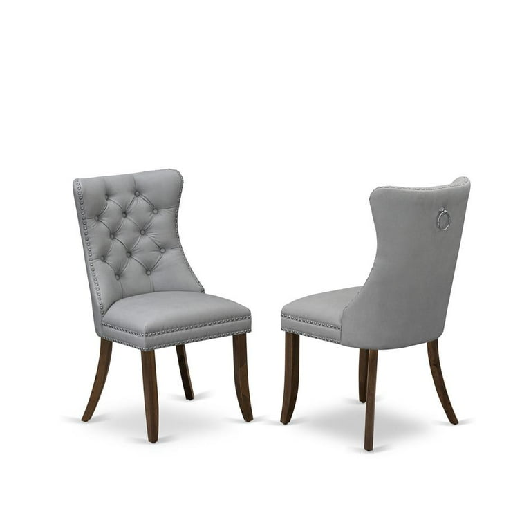 East West Furniture Parsons Dining Chairs Light Gray faux