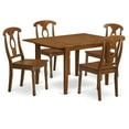 thumbnail image 1 of East West Furniture Picasso 5-piece Wood Table and Dining Chairs in Saddle Brown, 1 of 2