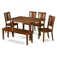 thumbnail image 1 of East West Furniture Picasso 6-piece Wood Kitchen Set with Bench in Mahogany, 1 of 8