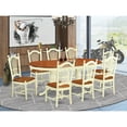 thumbnail image 1 of East West Furniture Plainville 9-piece Wood Dining Room Set in Buttermilk/Cherry, 1 of 5