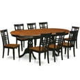 thumbnail image 1 of East West Furniture 9  Pc  Table  and  chair  set  with  a  Table  and  8  Dining  Chairs  in  Black  and  Cherry, 1 of 4