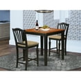 thumbnail image 1 of East West Furniture PBCH3-BLK-C 3 Pc pub Table set - high top Table and 2 Kitchen Chairs., 1 of 5