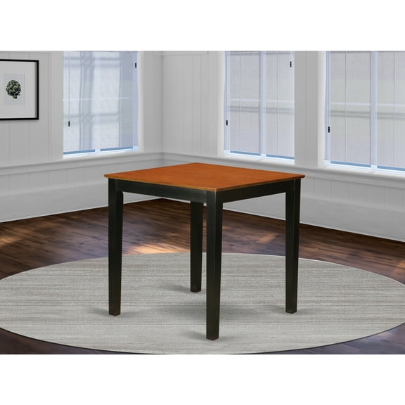 East West Furniture Pub 36" Square Wood Counter Height Table in Black/Cherry