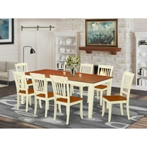 East West Furniture Dining Room Set Buttermilk & Cherry, QUDA9-BMK-W