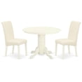 thumbnail image 1 of East West Furniture Shelton 3-piece Wood Dining Set in Linen White/Cream, 1 of 4