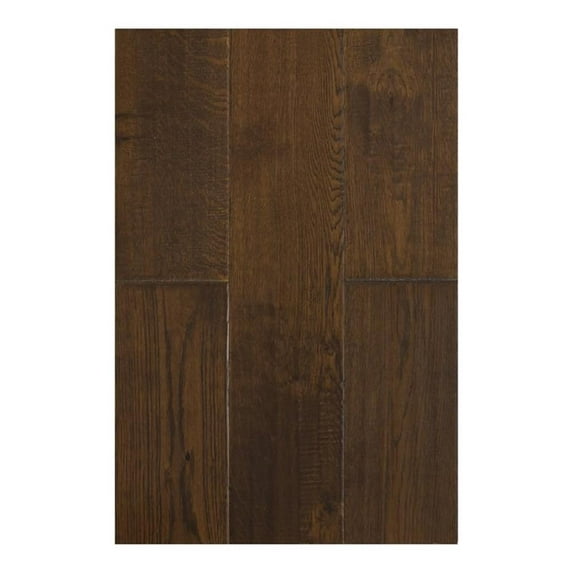 East West Furniture SP-7OH01 Sango Premier Engineered Hardwood Flooring - European Oak - 1/2 in x 7 in x Random Length Handscraped, 26.24 sqft/box, Chestnut