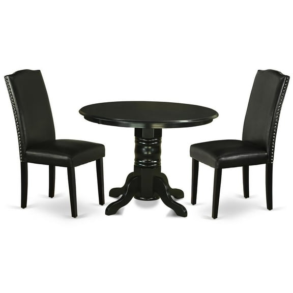 East West Furniture Dining Room Set Black, SHEN3-BLK-69