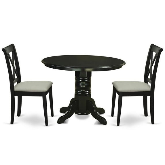 East West Furniture Dining Room Set Black, SHCL3-BLK-C
