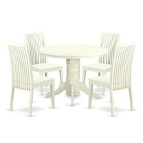 East West Furniture Dining Room Set Linen White, SHIP5-LWH-W