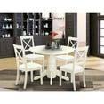 thumbnail image 1 of East West Furniture Shelton 5-piece Dining Set with Leather Seat in Linen White, 1 of 6