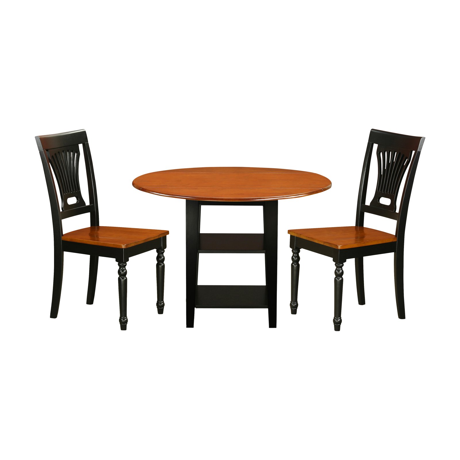 East West Furniture Sudbury 3 Piece Dual Drop Leaf Dining Table Set