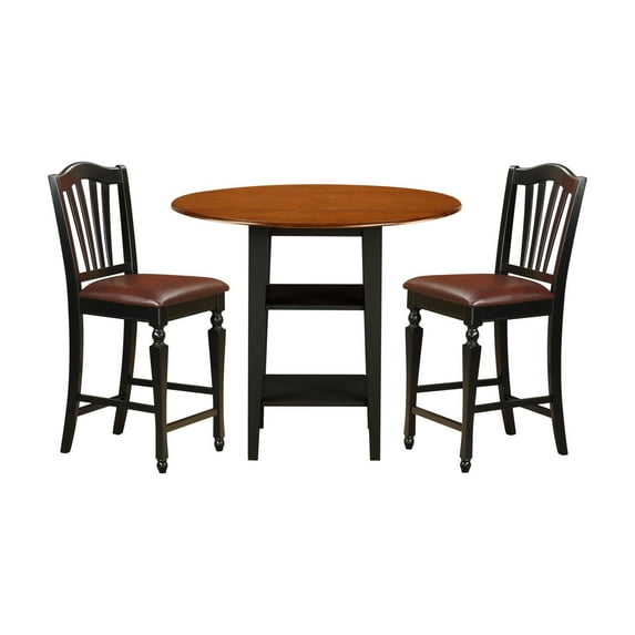 East West Furniture Dining Room Set Black & Cherry, SUCH3H-BCH-LC