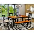 thumbnail image 1 of East West Furniture  Table Set Contains a Rectangle Dining Room Table and Dining Chairs with a Bench (Chair Seat Type Options) NIAN6-BCH-C, 1 of 5